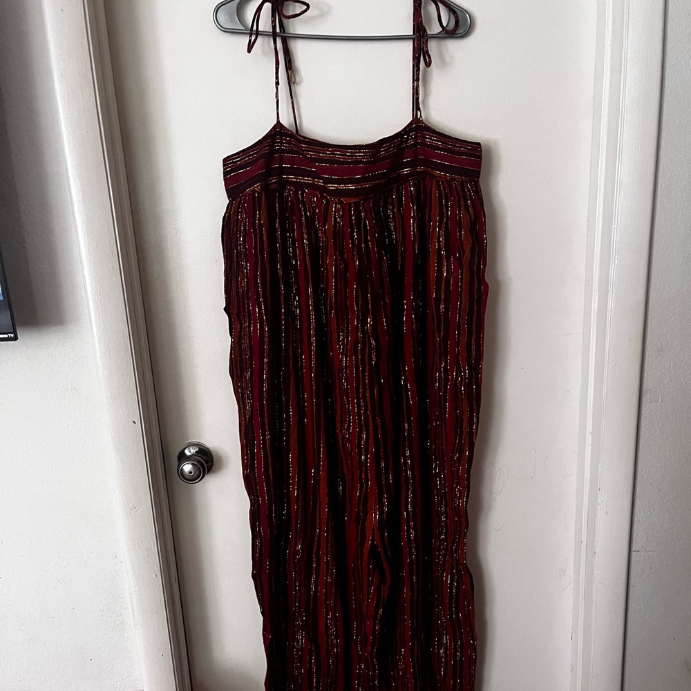 FREE PEOPLE Striped Flowy Jumpsuit LARGE - Picture 2 of 7